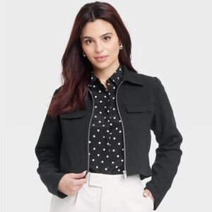 NWT A New Day Women's Black Cropped Jacket Medium